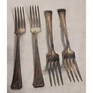 Set of 4 Vintage ABCO Silverplate Dinner Forks